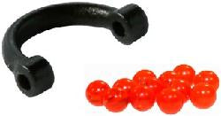SIMON PLASTIC EZ SPIN CLEVIS #1(6),BLACKW/FLAME BEADS