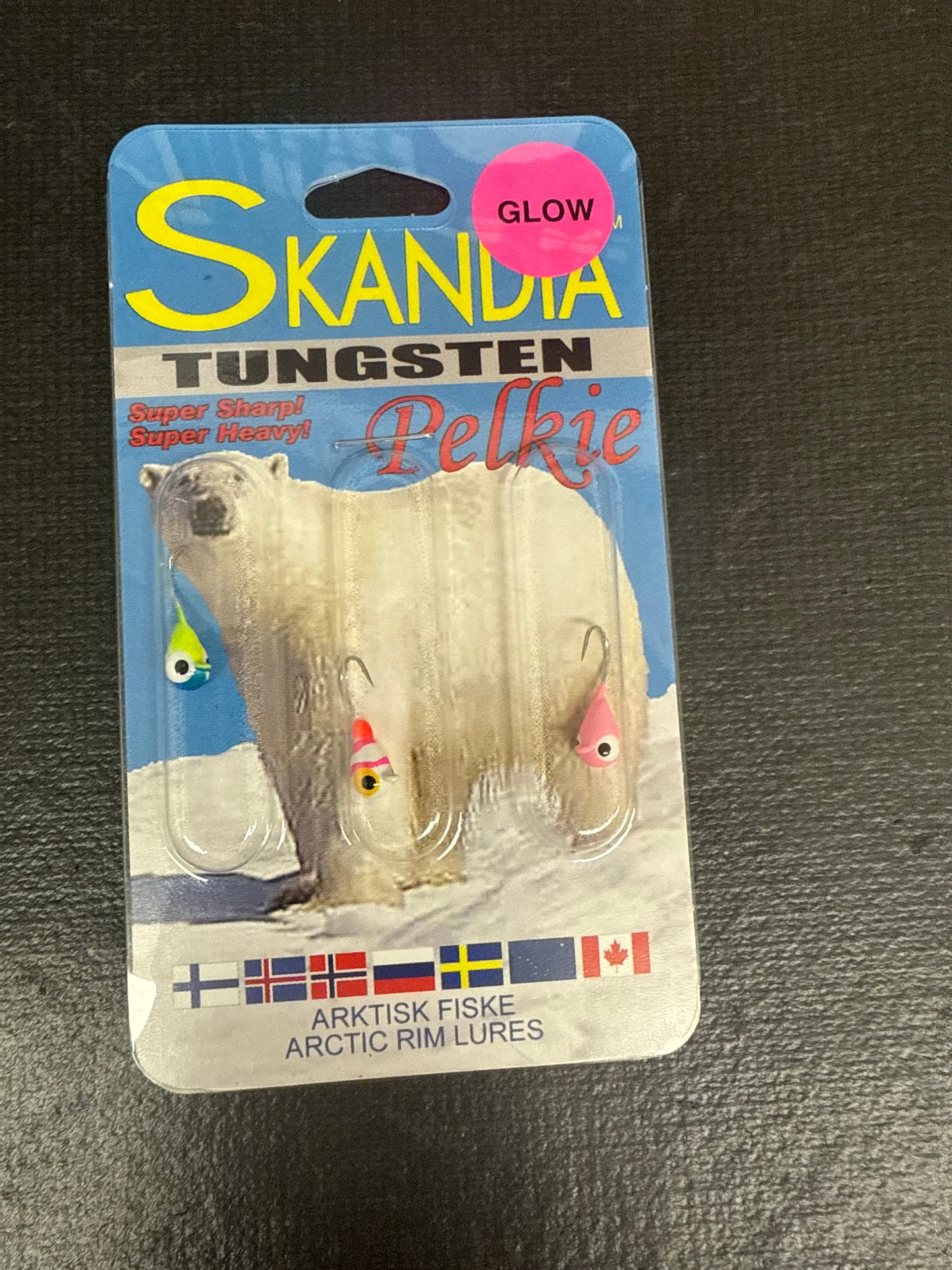 Skandia tungsten pelkie jig glow 3pc