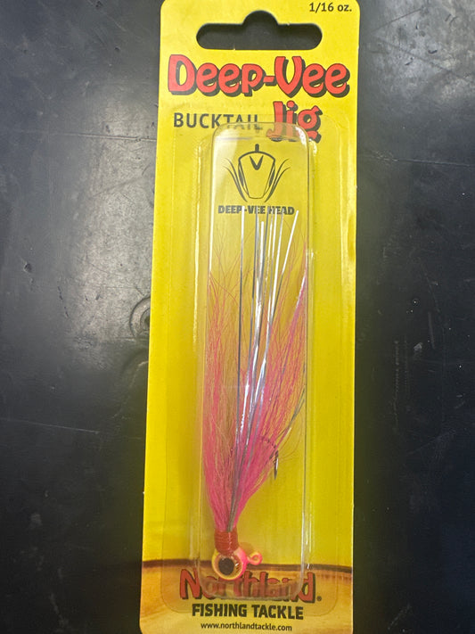 Deep Vee Bucktail Jig 1/16oz bubblegum