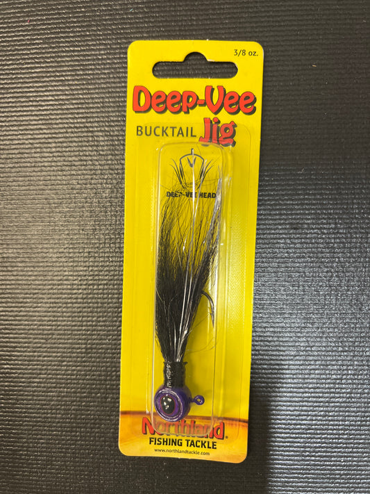 Deep Vee Bucktail Jig 3/8oz Purpledecent