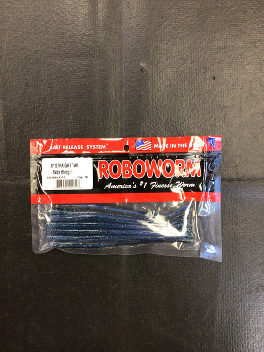 Roboworm 6” straight tail worm baby bluegill 10pk