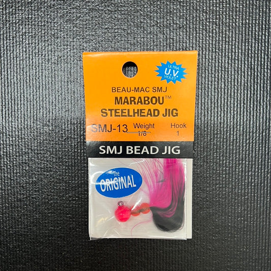 Beau SMJ Marabou Jig 1/8oz Hot Pink/ Black Cerise