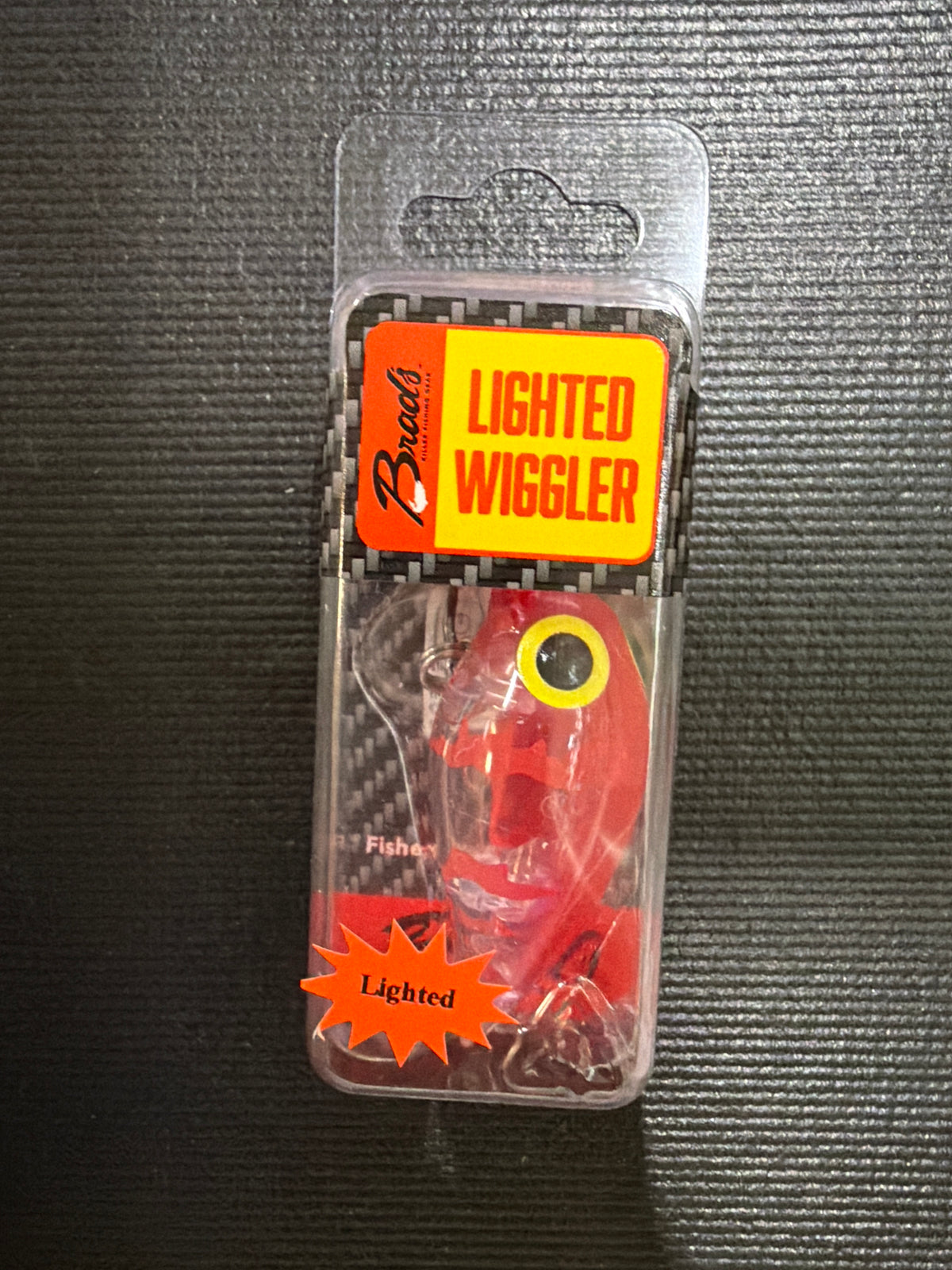 Brads 3/8oz Lighted Wiggler Clear with Red