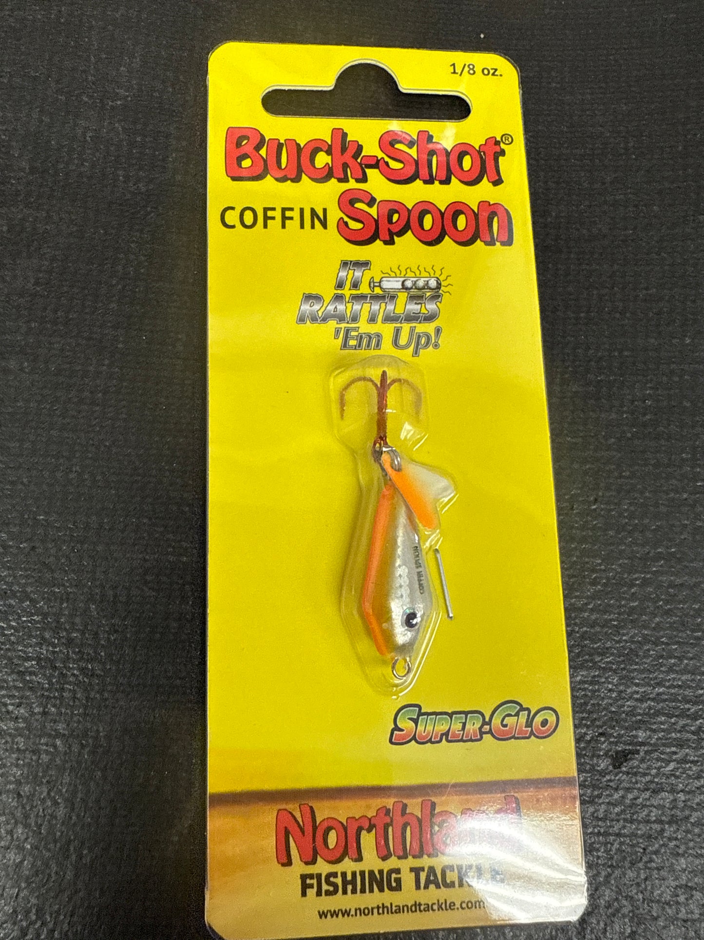 Northland buckshot coffin spoon 1/8oz glow chub
