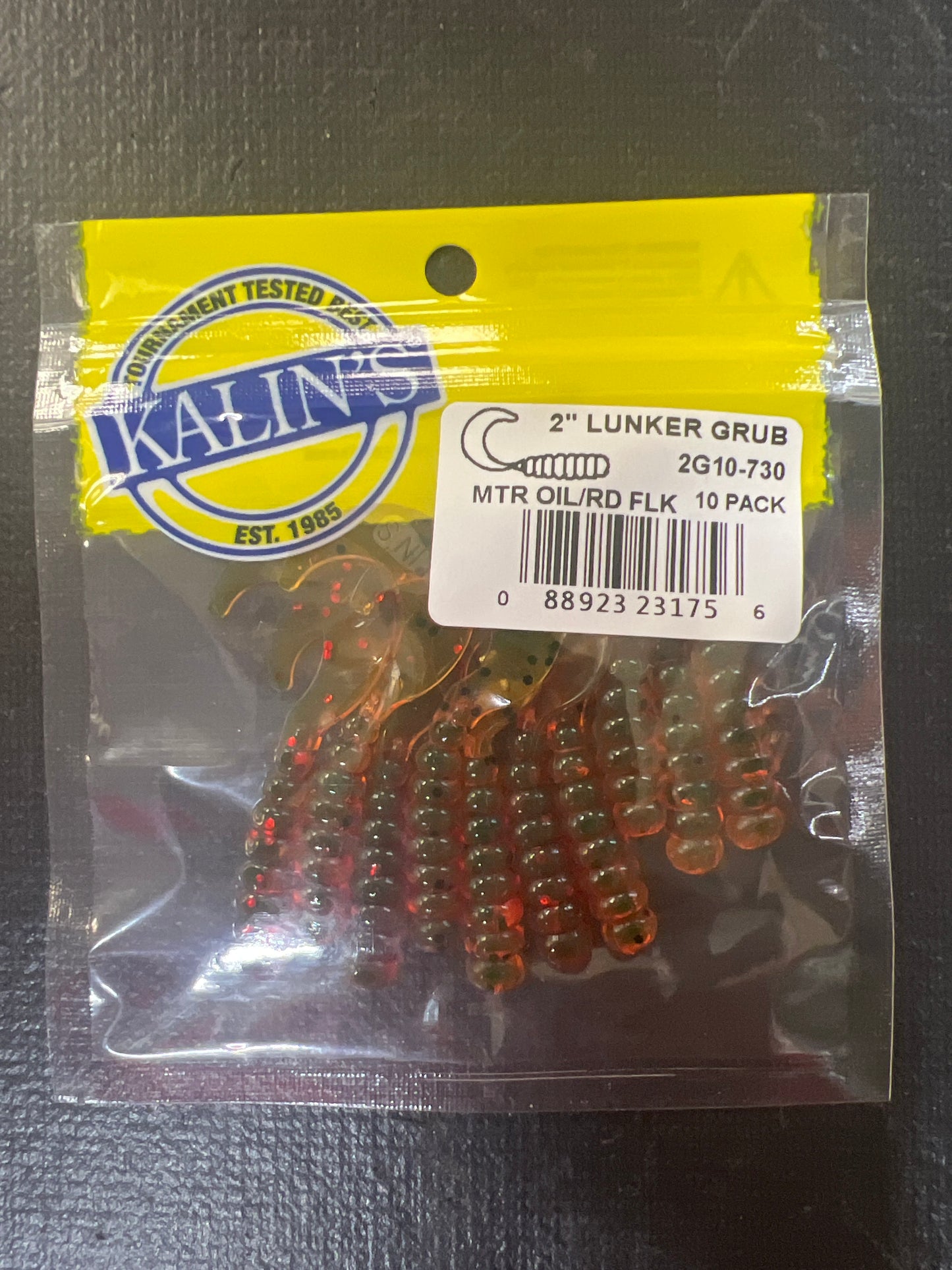 Kalin's Grub 2" Motor Oil Red Flake