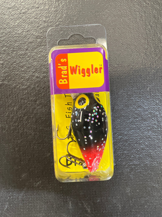 Brads Wiggler 3/8oz Black Silver Flake/ Red Butt
