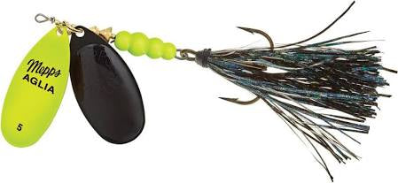 Mepp Aglia #5, 11/16oz Double Blade Hot Chartruse/Black Blade/ Black tail