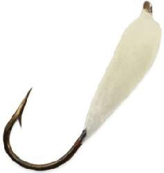 MACK'S #4 GLO HOOKS (3), MAGGOT WHITE