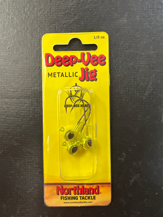 Northland Deep-Vee Jig 1/8oz metallic chartreuse
