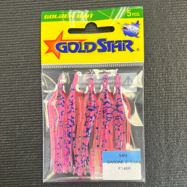 Gold Star Mini Squid 2.5" Tan/ Orange/ Blue F146R