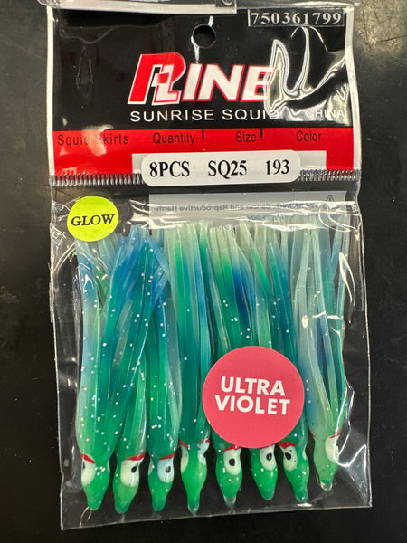 P-Line Sunrise Squid 2 1/2” glow/green/blue