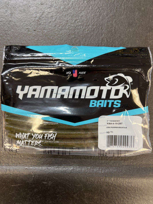 Yamamoto 5" Yamasenko Green Pumpkin Black Flake
