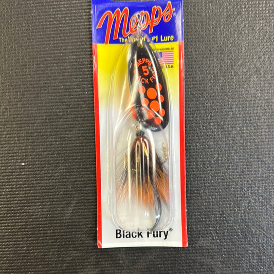 Mepps Black Fury 1/2oz red dot