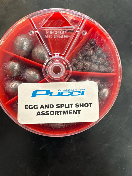 Pucci egg and split shot assortment