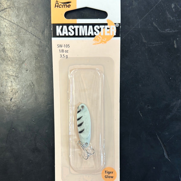 Kastmaster 1/8oz white tiger glow