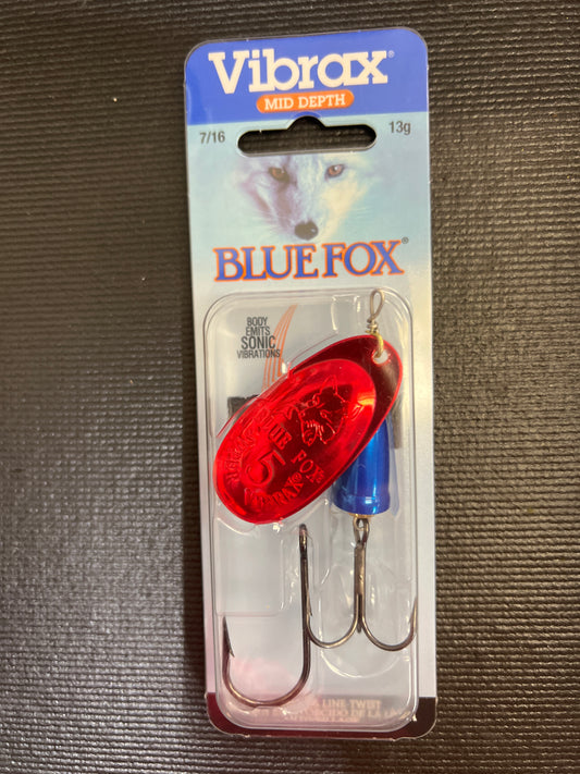 Vibrax Blue Fox Spinner 7/16 Bleeding Silver Blue