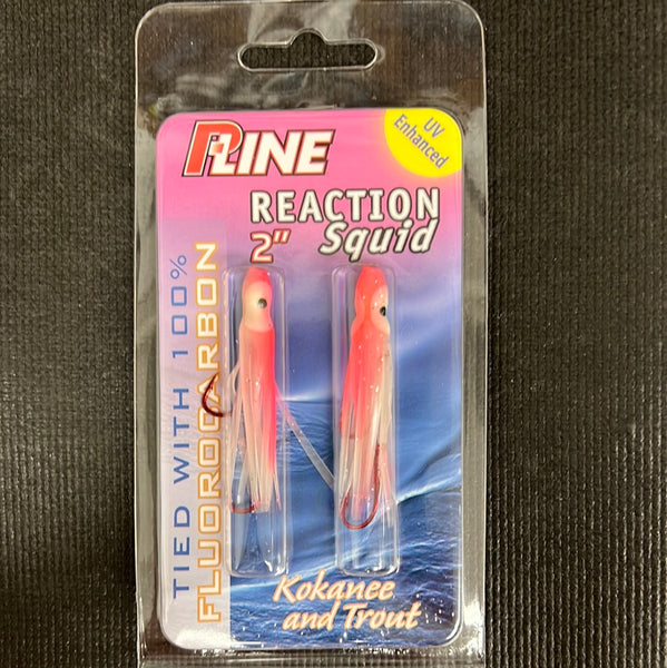 P-Line Reaction Squid 2" Pink Glow 2-pack