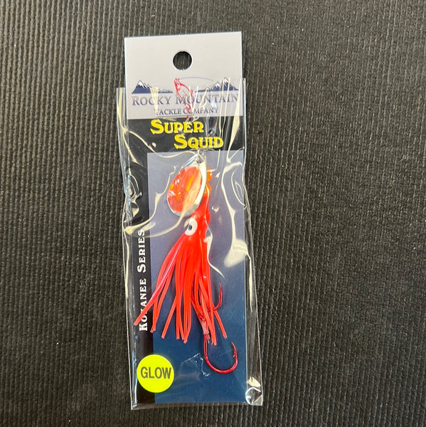 Rocky Mountain Tackle 1.5" Rigged Squid Double Glow Orange