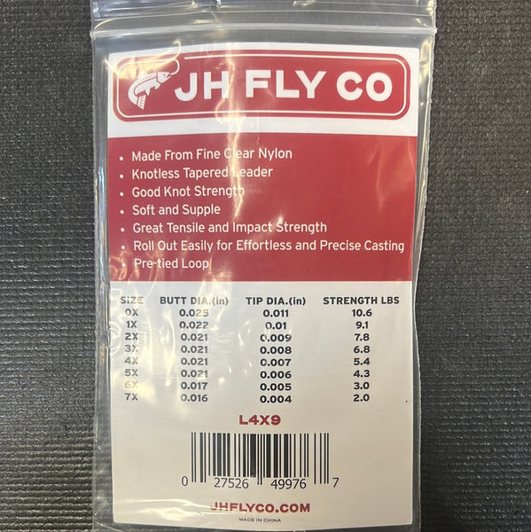 JH Fly Co. Monofilament 4x 9'