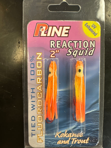 P-Line Reaction Squid 2” orange/yellow/pink 2 pack