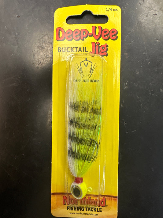 Northland Deep Vee Bucktail Jig 1/4oz chartreuse