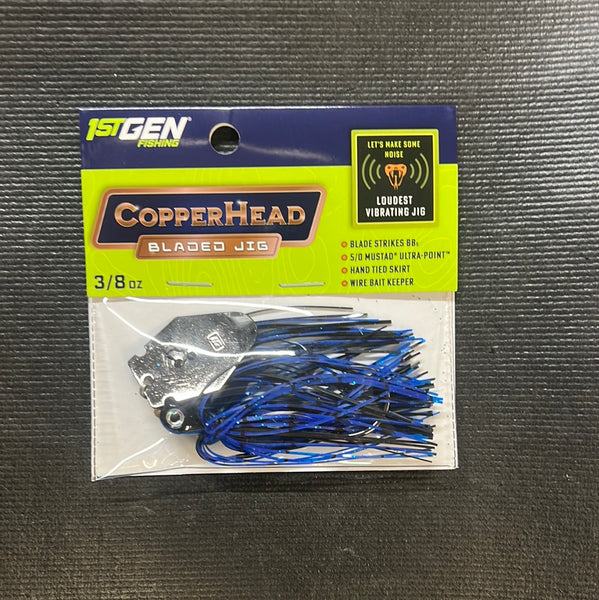 1st GEN Copper Head Bladed Jig 3/8oz Black/Blue