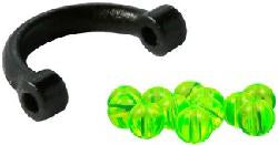SIMON PLASTIC EZ SPIN CLEVIS #2(6),BLACKW/CHARTREUSE BEADS