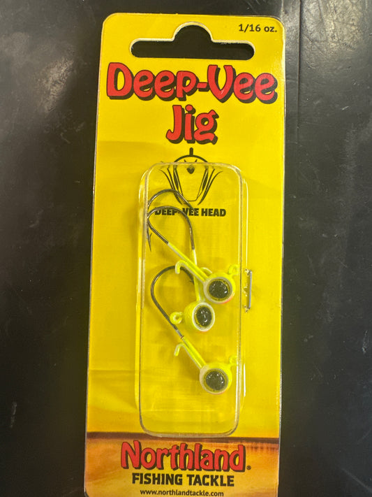 Northland Deep-Vee jig 1/16oz chartreuse