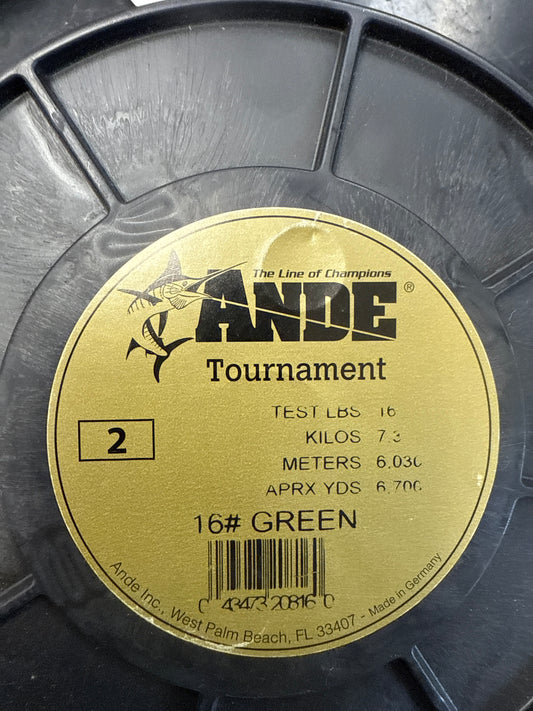 Ande Tournament 16lb green 6700yd spool