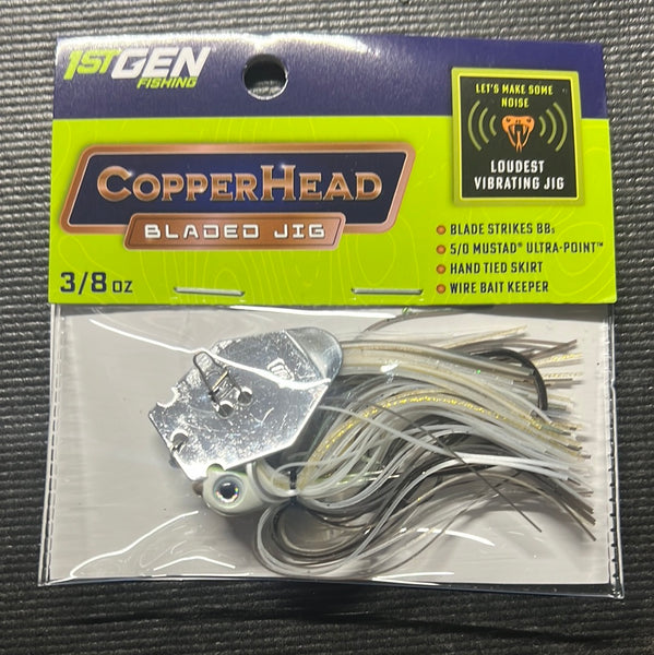 1st GRN Copper Head Bladed Jig 3/8oz Tennessee Shad