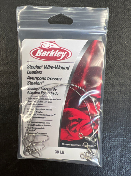 Berkley Steelon Wire Wound Leaders 30lb test 16" Silver