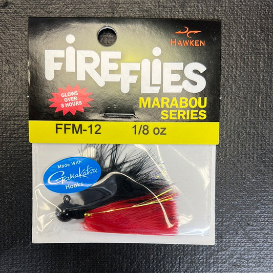Marabou Steelhead Jig 1/8oz   Black/ Red with red glow stick