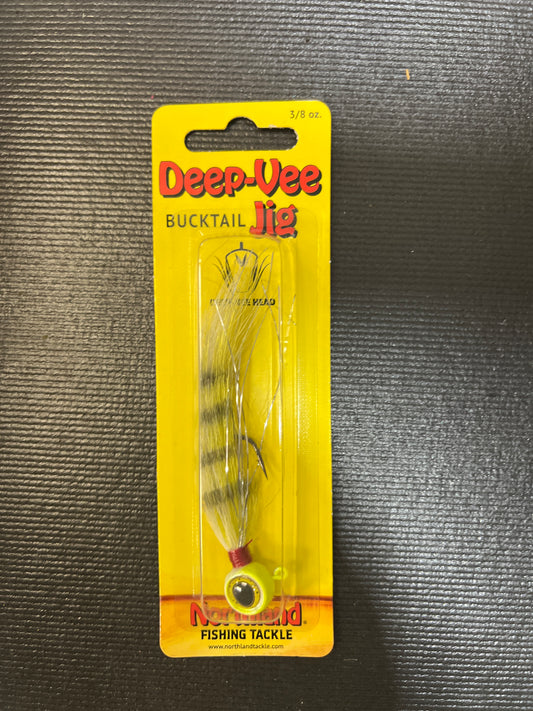 Deep Vee Bucktail Jig 3/4oz Chartreuse