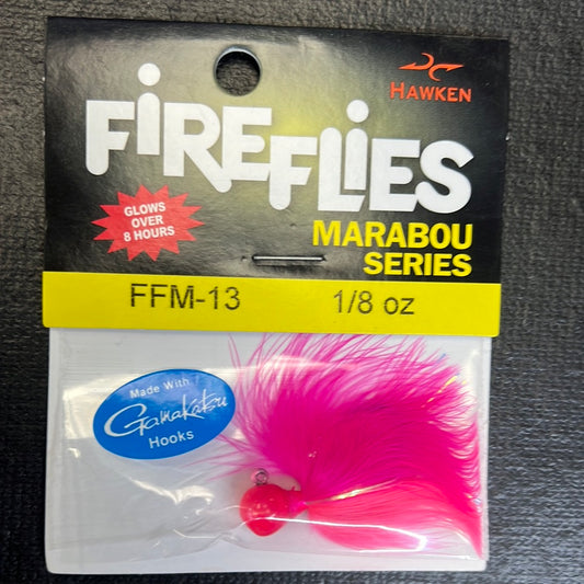 Marabou Steelhead Jig 1/8oz   Cerise/ Pink with red glow stick
