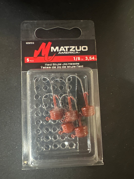 Matzuo 1/8oz Ned rig jig heads rusty craw