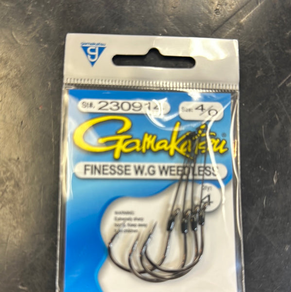 Gamakatsu 4/0 finesse wide gap weedless