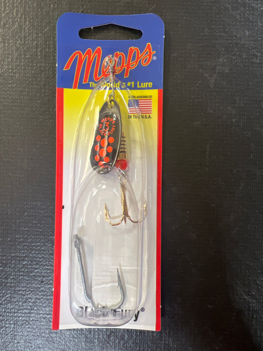 Mepps Black Fury fluorescent red dot ￼
