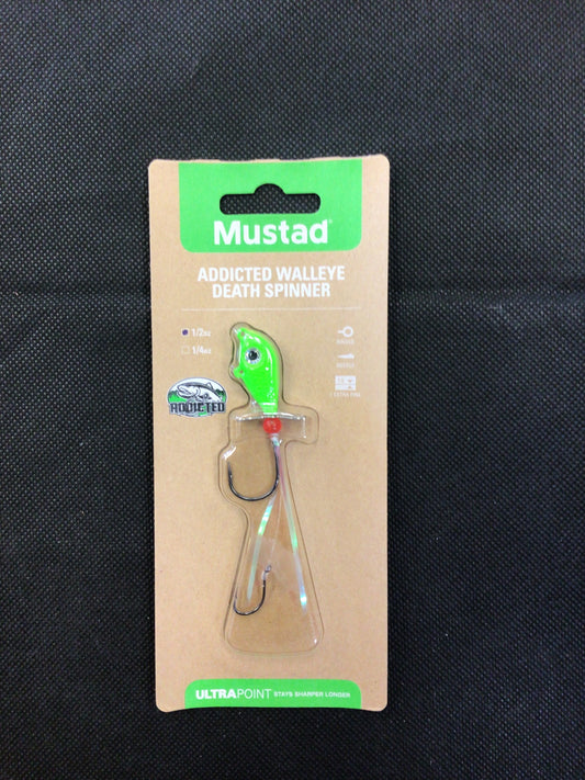 Must addicted walleye death spinner 1/2oz limetruce