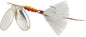 Mepps Double Blade Dressed Treble Aglia #5, 11/16oz (Silver/Silver Blade/ White Tail