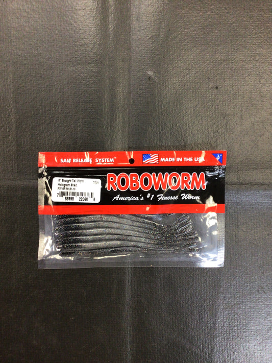 6” straight tail worm hologram shad