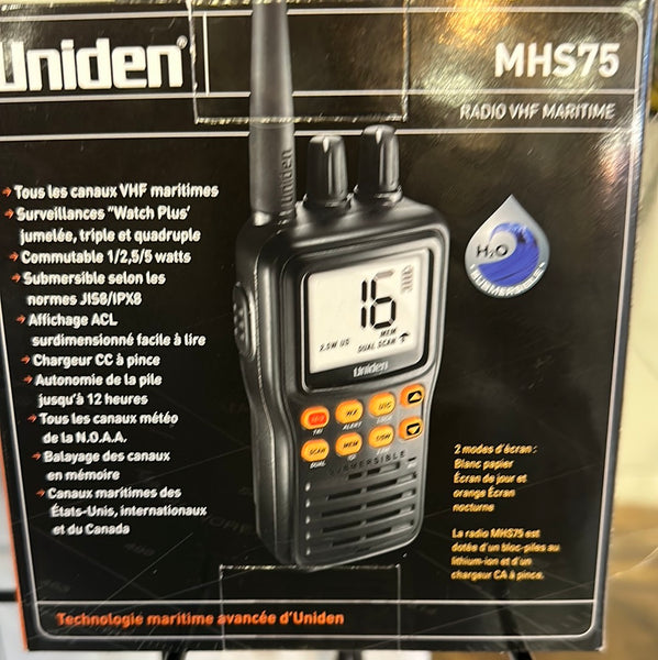 Uniden MHS 75 hand held VHF marine radio