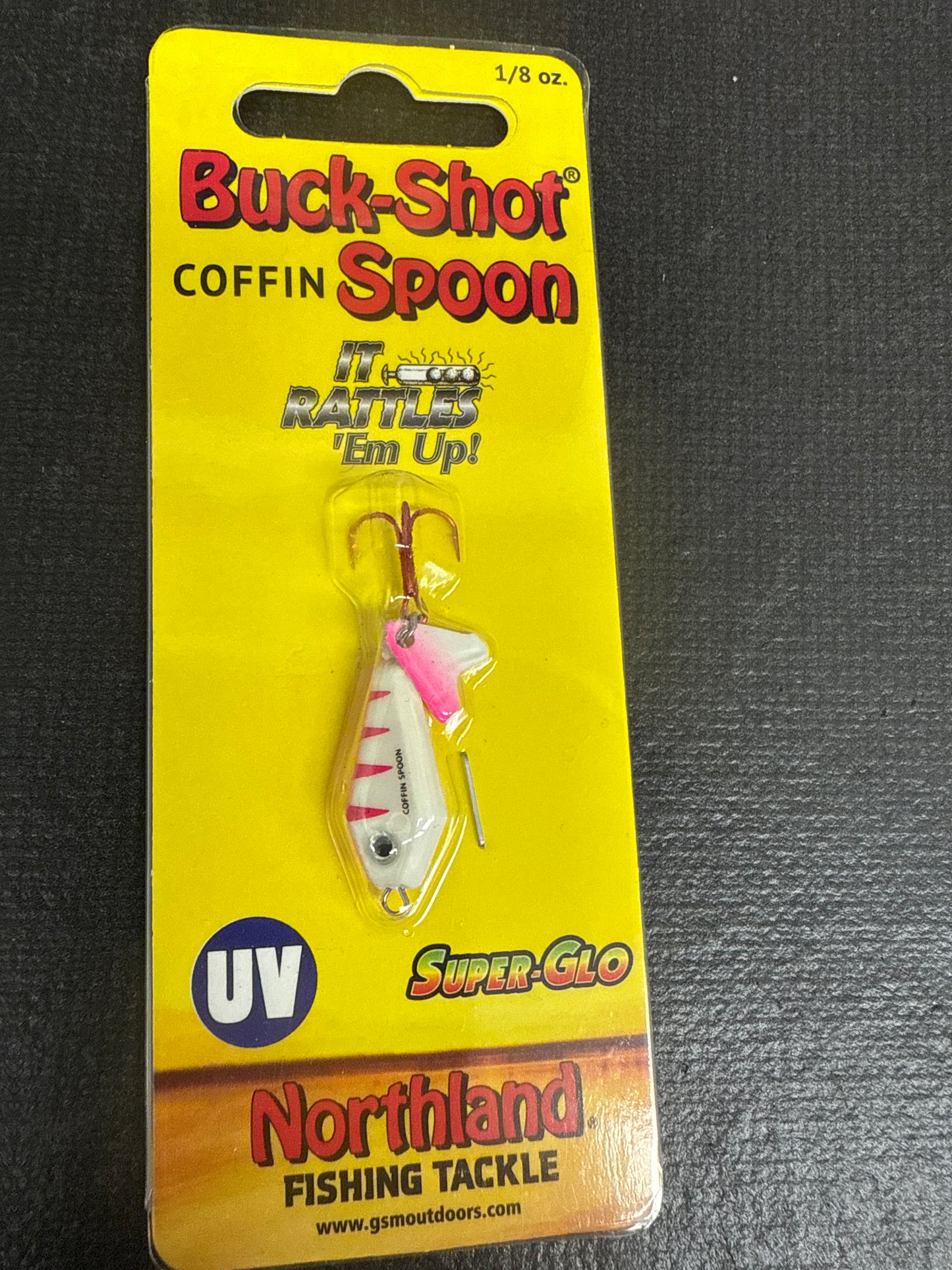 Northland buckshot coffin spoon 1/8oz glow pink tiger