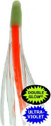 Gold star SIL SHRIMP SQUIDS 1-1/2"(5),UV CLEAR FLAME STRIPE/GLOW HEAD