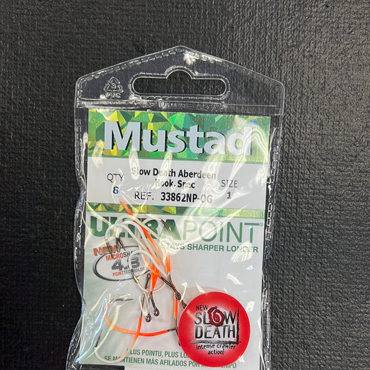 Mustad Slow Death Hook size 1 "Orange Glow"