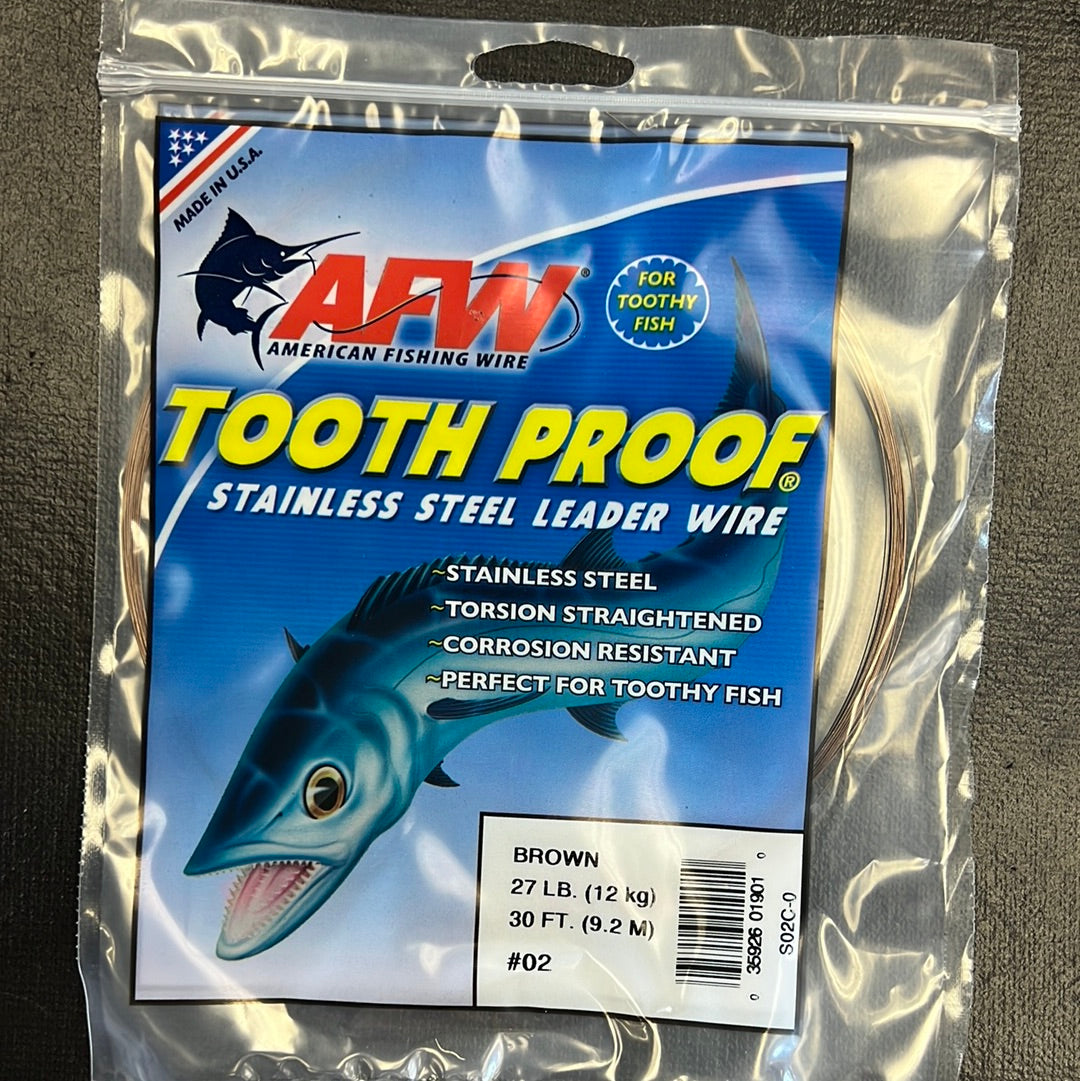 AFW Tooth Proof 27# 30' Steel Leader