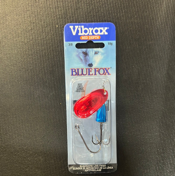 Vibrax Blue Fox 3/8oz Bleeding Silver / Chrome Blue
