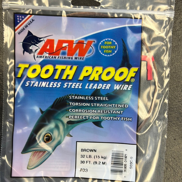 AFW Tooth Proof 32# 30' Steel Leader