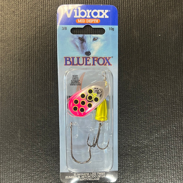 Vibrax Blue Fox 3/8 Yellow Scale / Pink Tip