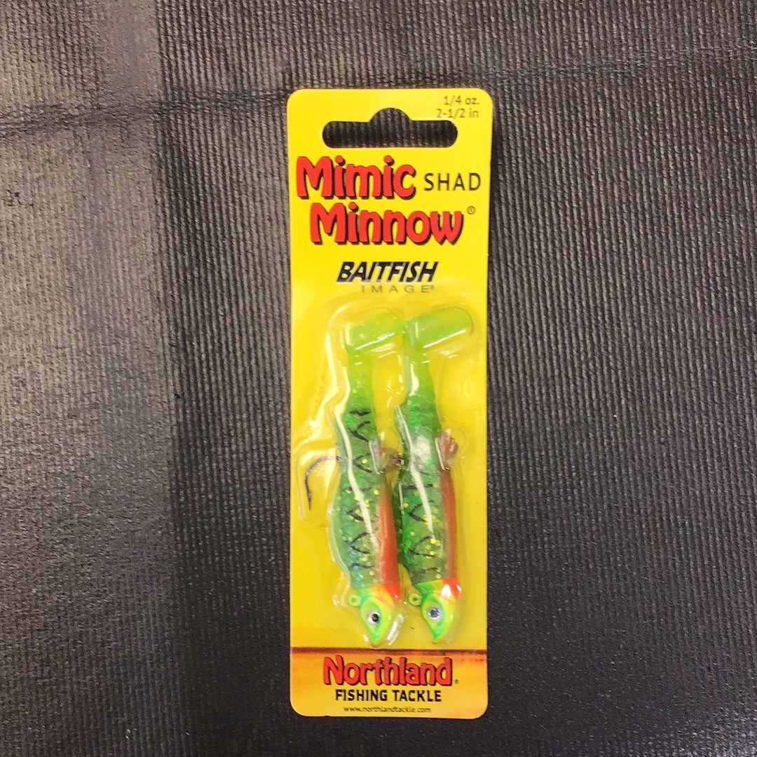 Northland mimic minnow shad swimbait 2-1/2”, 1/4oz 2/0 hook Fire Tiger