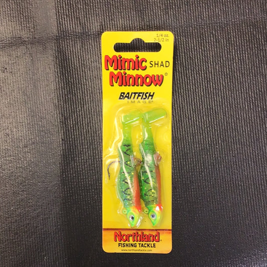 Northland mimic minnow shad swimbait 2-1/2”, 1/4oz 2/0 hook Fire Tiger